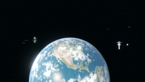 Die Erde mit der San Francisco Flottenwerft (links)  und Sternbasis 1 (rechts).jpg